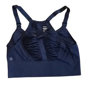 SAGE COLLECTIVE Cutout Racerback Black Adjustable Sports Bra XS